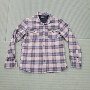 MTN OPS Men's Blue Gray Plaid Tamarack Tech Button Up Flannel Shirt Size Small